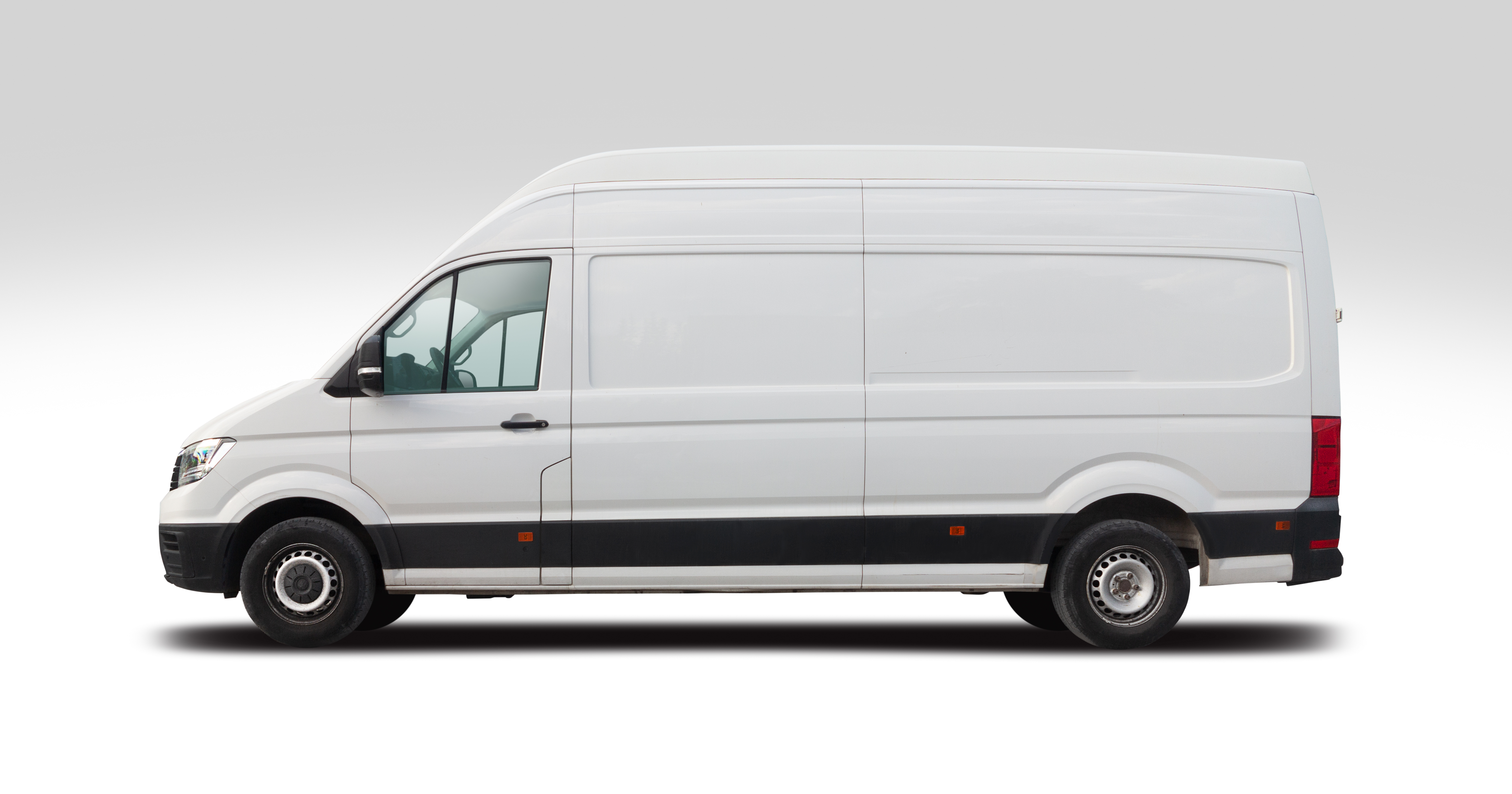 VW Crafter van side view isolated on white background